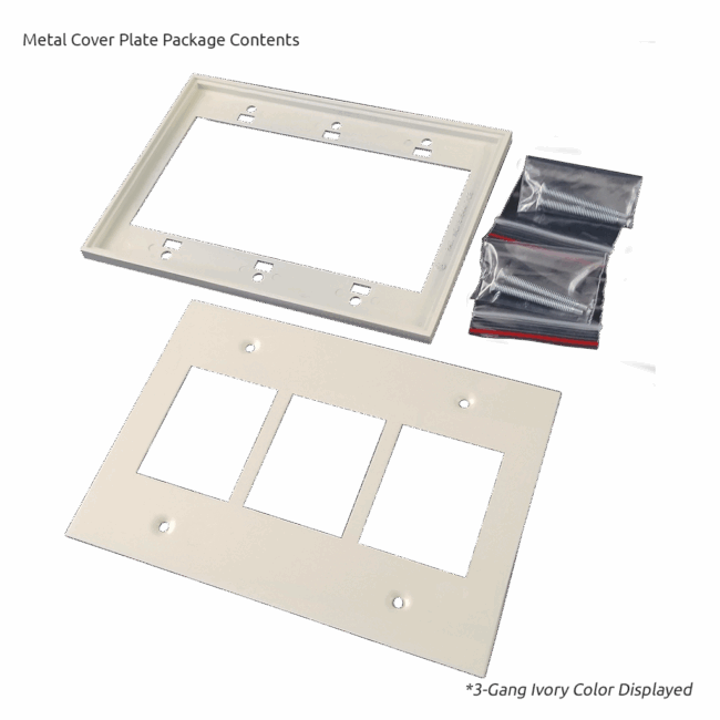 Classic Series 3 Gang White Replacement Cover (Metal) - Image 6