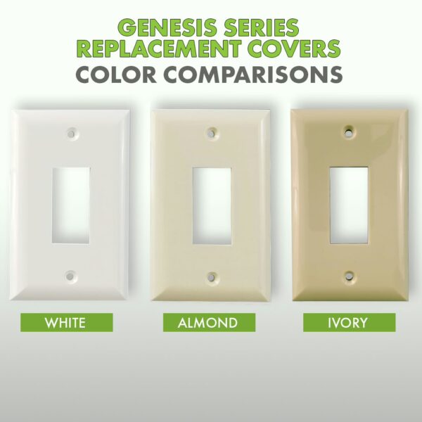 Genesis 1 Button  / Eclipse 1 Gang White Replacement Cover - Image 2