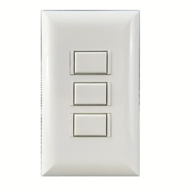 5000 Series 3 Button White Wall Switch