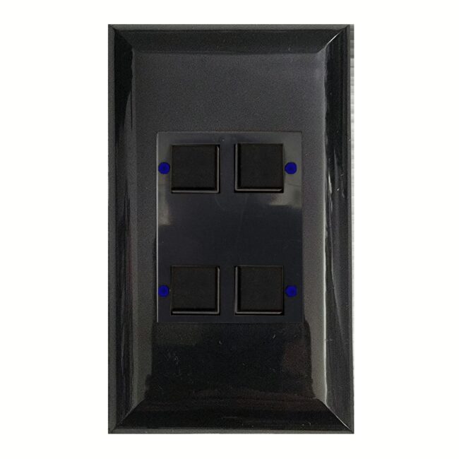 Classic Series 04 Button Black w/ Blue LED Wall Switch