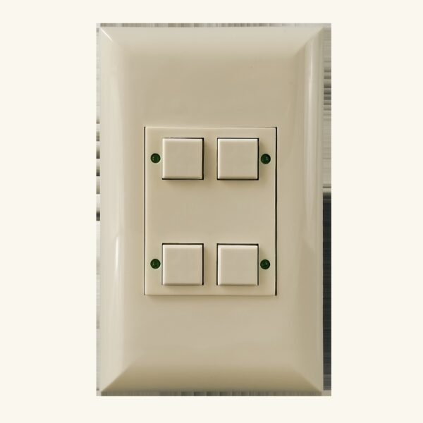 Classic Series 04 Button Ivory w/ Green LED Wall Switch