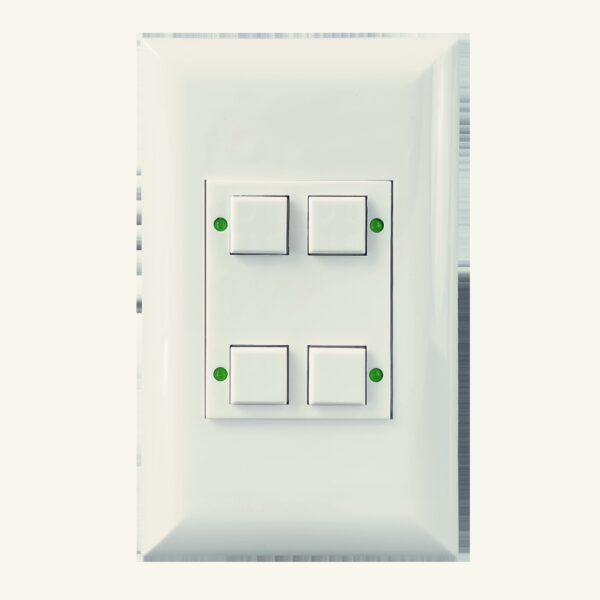 Classic Series 04 Button White w/ Green LED Wall Switch
