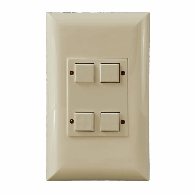 Classic Series 04 Button Ivory w/ Red LED Wall Switch