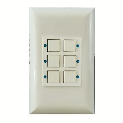 Classic Series 06 Button Almond w/ Blue LED Wall Switch