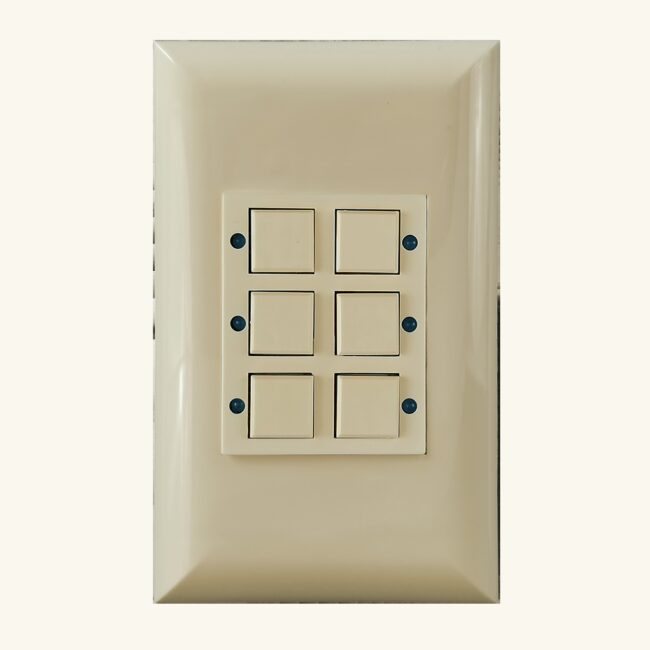 Classic Series 06 Button Ivory w/ Blue LED Wall Switch