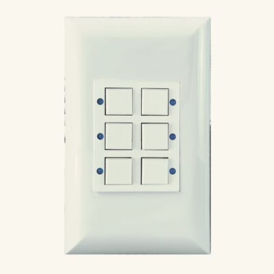 Classic Series 06 Button White w/ Blue LED Wall Switch