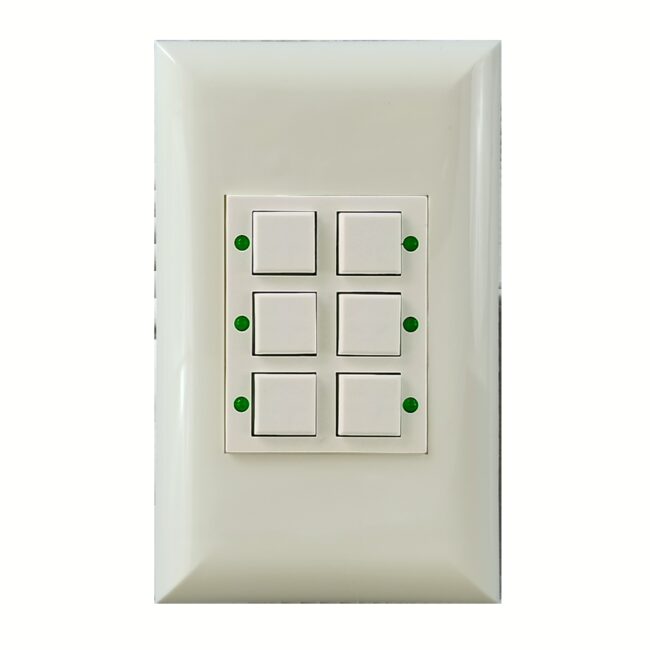 Classic Series 06 Button Almond w/ Green LED Wall Switch