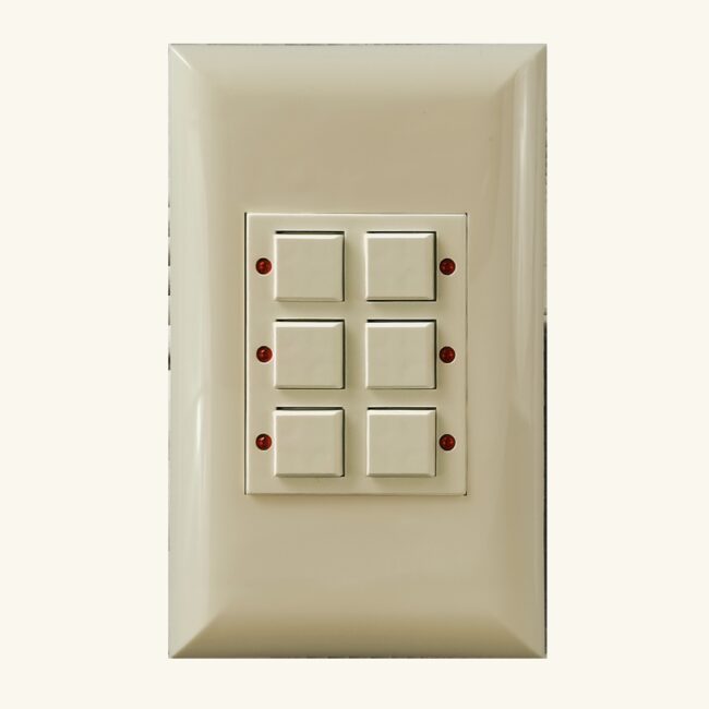 Classic Series 06 Button Ivory w/ Red LED Wall Switch