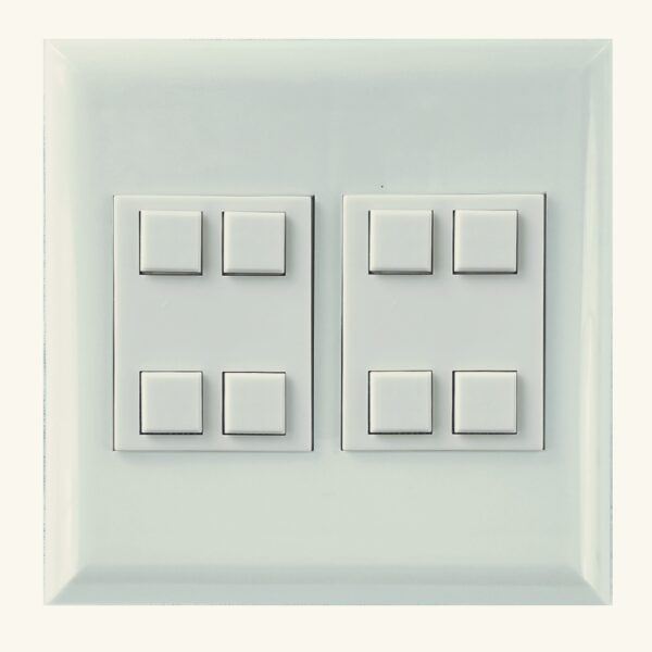 Classic Series 08 Button White 2 Gang Wall Switch