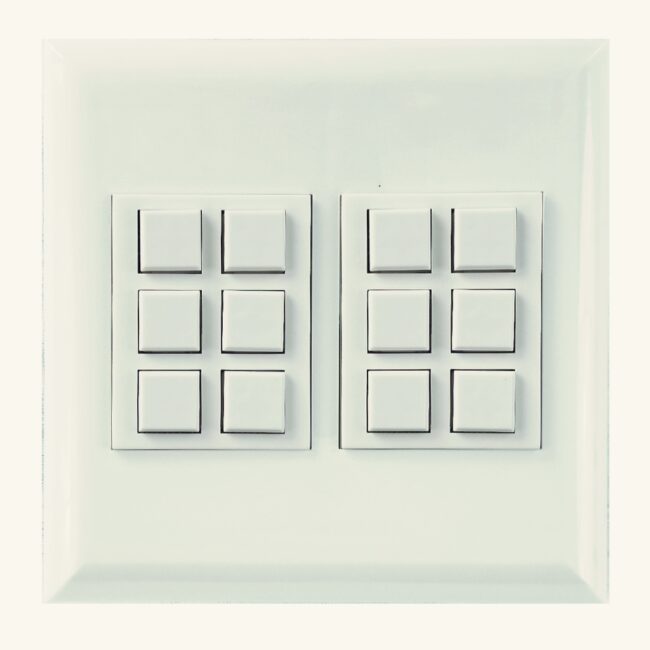 Classic Series 12 Button White 2 Gang Wall Switch