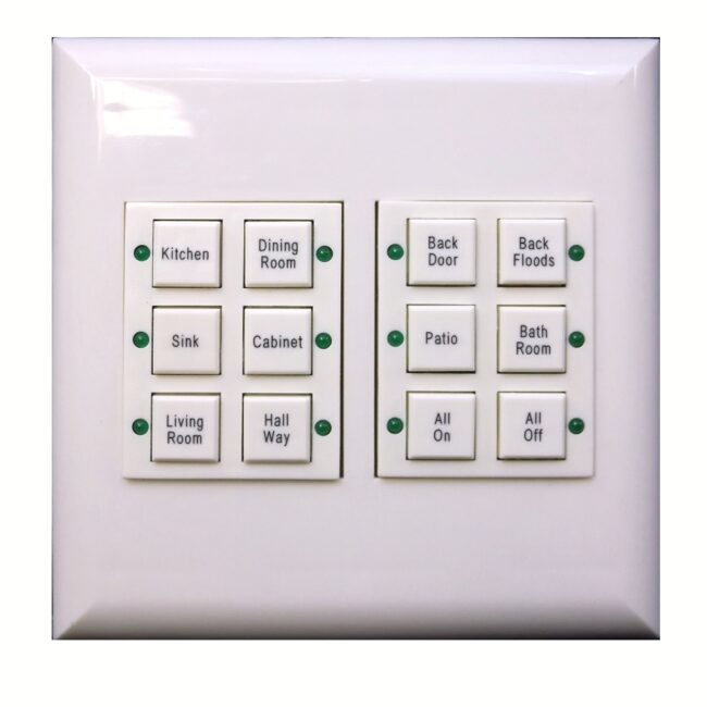 Classic Series 06 Button Ivory w/ Blue LED Wall Switch - Image 13