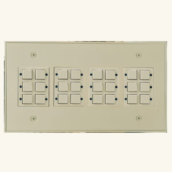 Classic Series 24 Button Ivory w/ Blue LED 4 Gang Wall Switch
