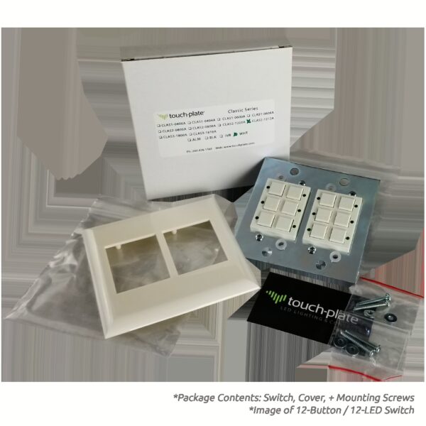 Classic Series 18 Button Ivory w/ Green LED 3 Gang Wall Switch - Image 5
