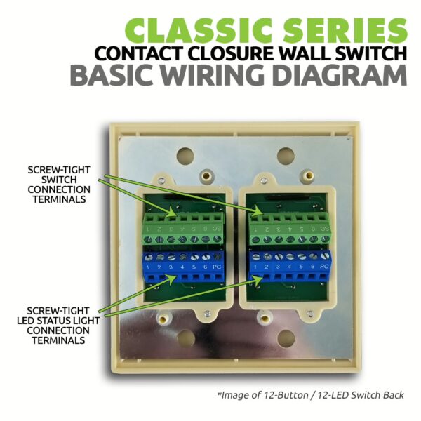 Classic Series 18 Button Ivory w/ Green LED 3 Gang Wall Switch - Image 4