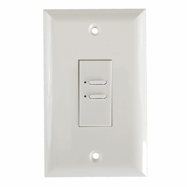 Eclipse Series 2 Button White w/ Blue LED Wall Switch