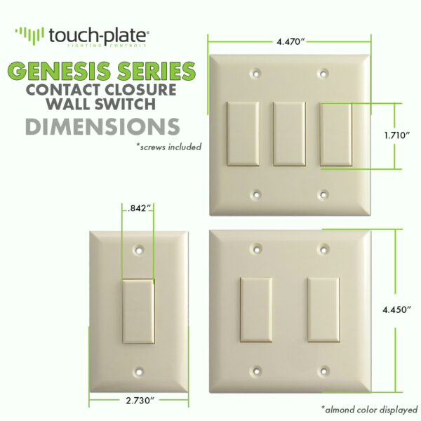 Genesis Series 3 Button Ivory Wall Switch - Image 4