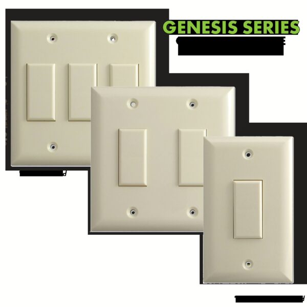 Genesis Series 3 Button Ivory Wall Switch - Image 2