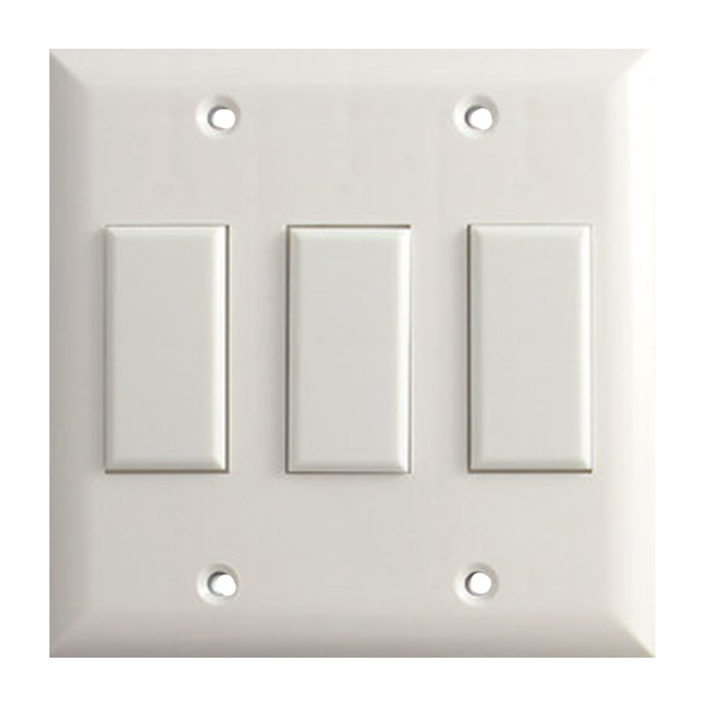 Genesis Series 3 Button White Wall Switch - Touch-Plate Lighting 