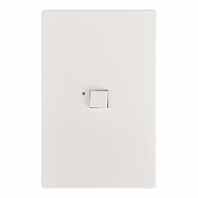 Mystique Series 1 Button White w/ Green LED Analog Wall Switch