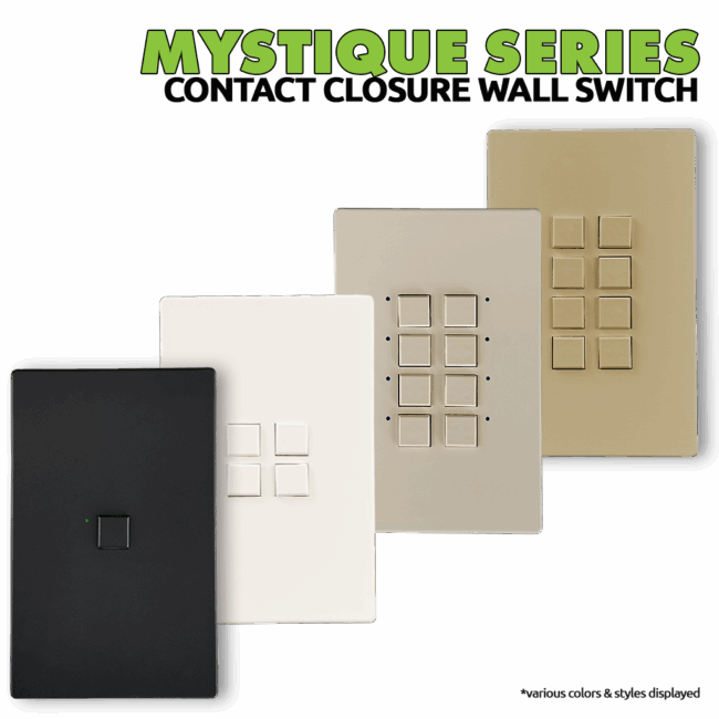 Mystique Series 1 Button Black w/ Blue LED Analog Wall Switch - Image 2