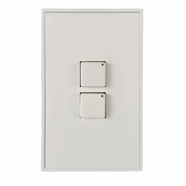 Royal Series 2 Button Almond w/ Green LED Wall Switch