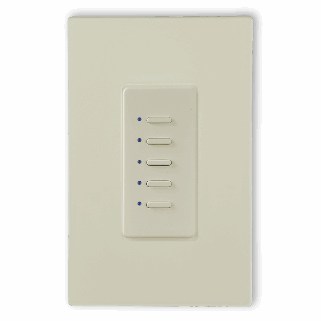 Ultra Series 05 Button Almond w/ Blue LED Analog Wall Switch