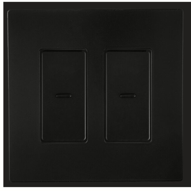 Ultra Series 02 Button/2 Gang Black Analog Wall Switch