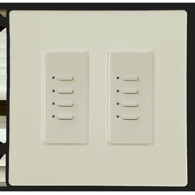Ultra Series 08 Button/2 Gang Almond w/ Blue LED Analog Wall Switch